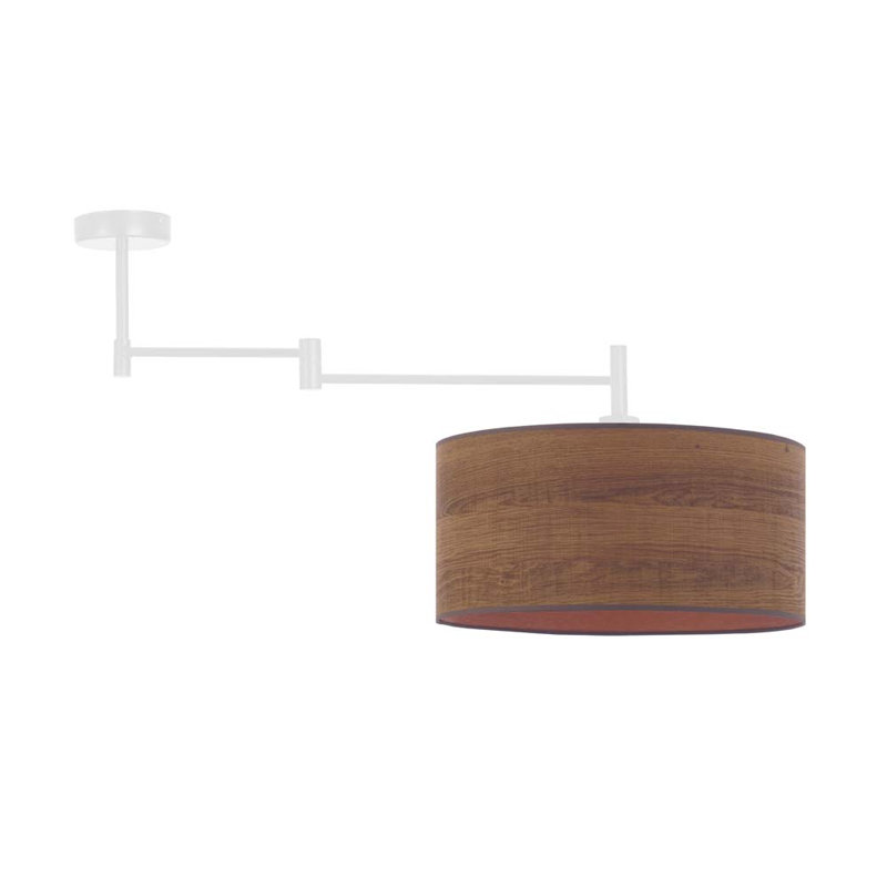Blaike Fabric Semi Flush Mount, White, Brown