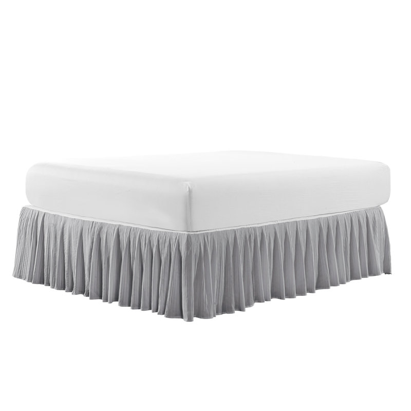 Pleated Bed Skirt, Queen, Grey