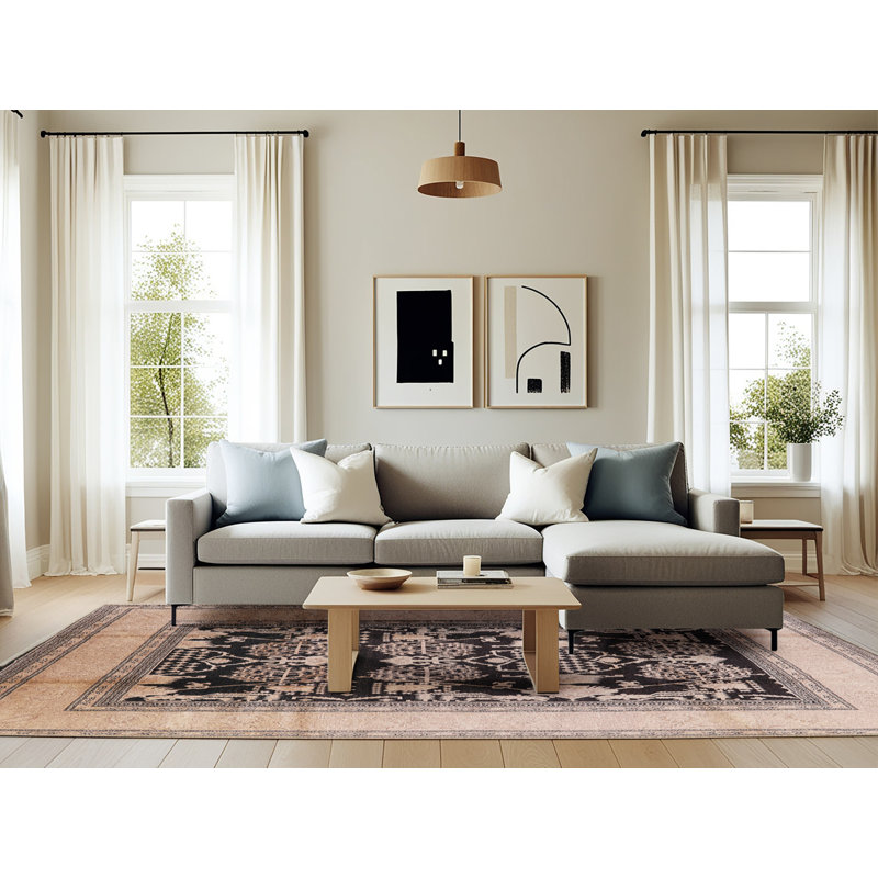 Tapis oriental brun / noir Svioandi, Rectangle 6 pi x 9 pi