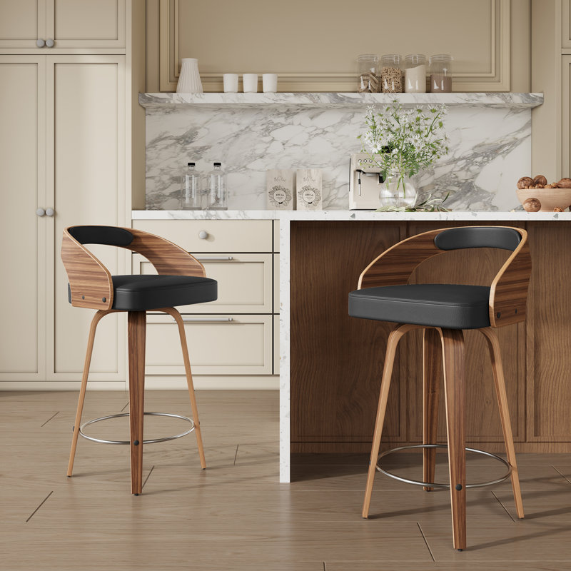 Tabouret de comptoir pivotant 26 po, Noir