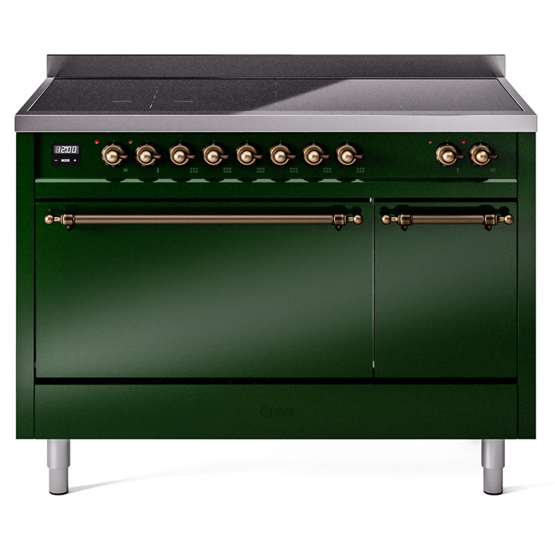 ILVE Nostalgie II 48 in Induction Range, Emerald Green/Bronze