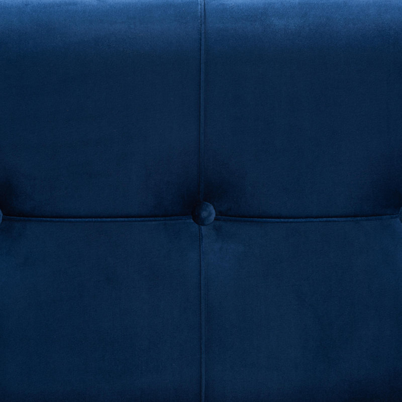 Repose-pieds de rangement en velours rectangulaire avec pieds en métal, H 18,5 po x l 47,85 po x P 16,25 po.