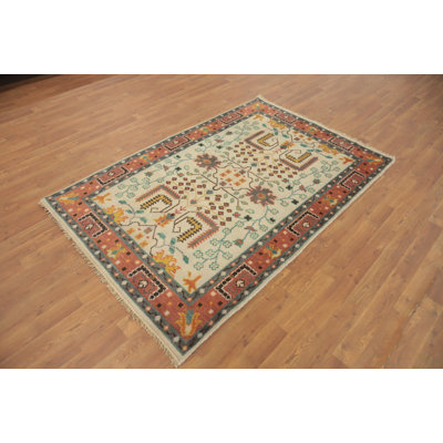 Handmade Wool Ziegler Oriental Rug 4x6