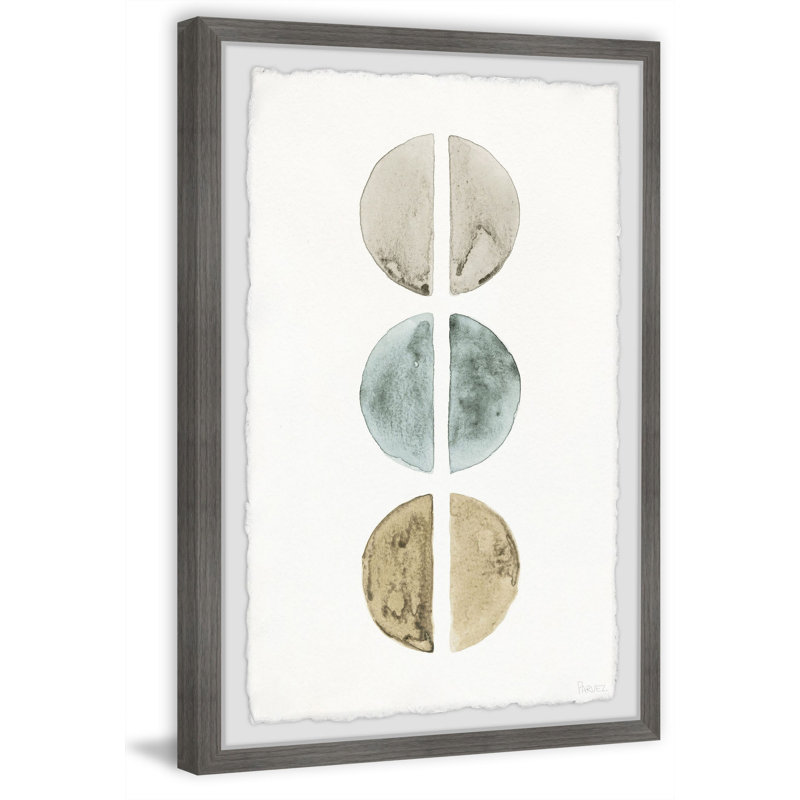 «Metallic Circles» par Parvez Taj - reproduction de peinture encadrée, H 12 po x l 8 po x P 1,5 po