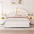 3-piece Bedroom Sets, Upholstered Led Storage Platform Bed&2-piece 3-drawer Nightstands