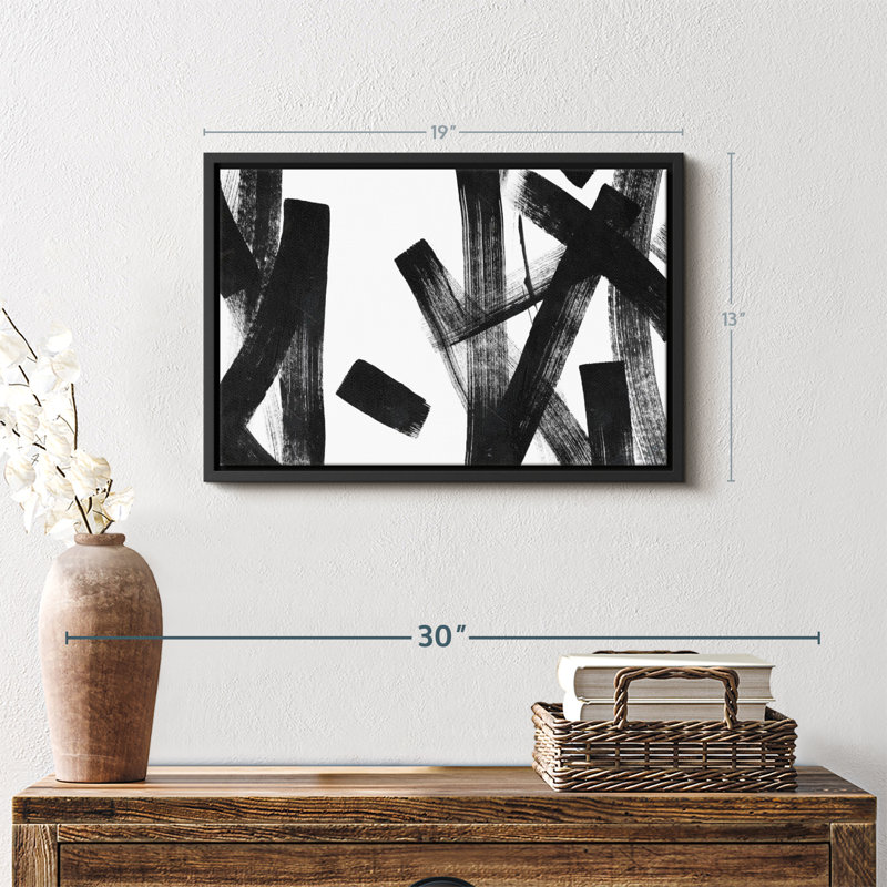 Abstrait "coups abstraits minimalistes", H 19 po x l 13 po