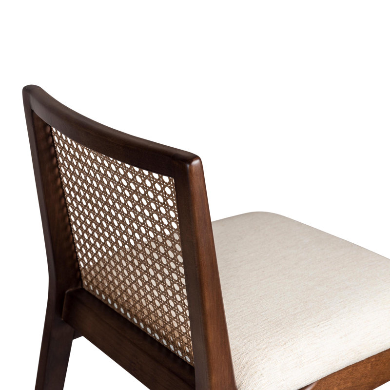Modern Brazilian Nardia Cane Bar Stool, Medley Ivory/Brown/Natural, Counter Stool (25.5" Seat Height)