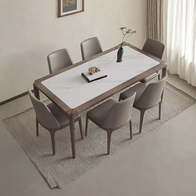 Rock plate dining table and chair combination