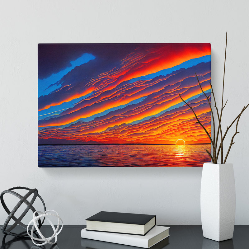 Endearing Sunset Seascape - Wrapped Canvas, 40cm H x 60cm W x 3cm D