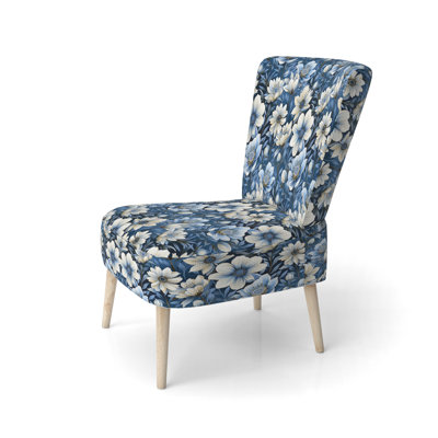 Chaise d'appoint rembourrée Blue Tribal Elegance Floral