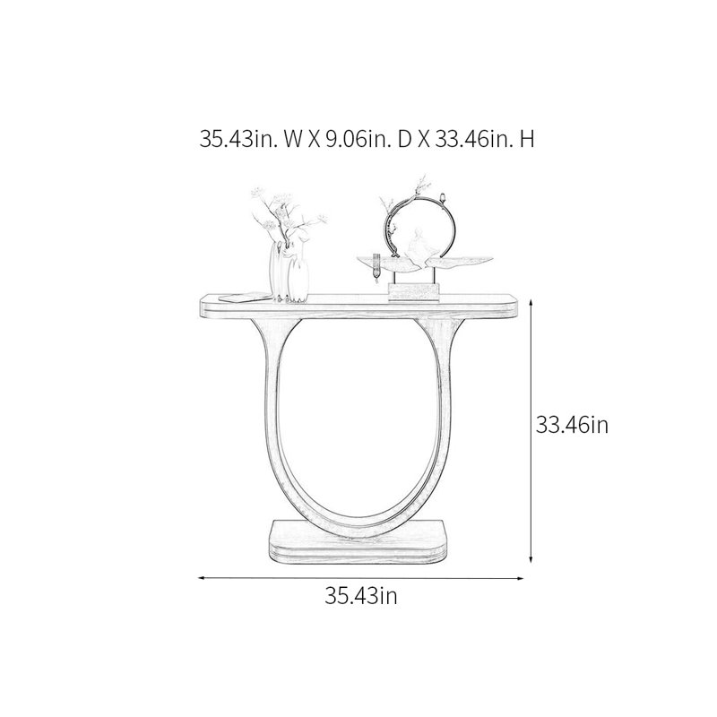 Minimalist Art Console Table, 33.46" H x 35.43" W x 9.06" D