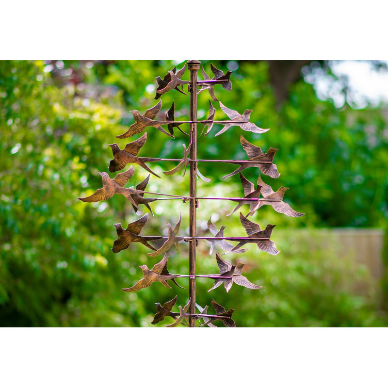 Ovitt Bird UV Resistant Metal Garden Statue, Bronze
