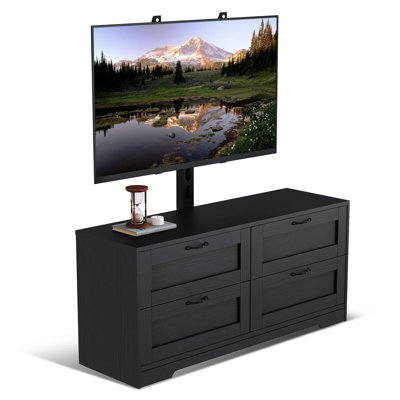 43" TV Stand with Mount for TVs 32–85", Media Console with 4 Drawers & Adjustable Height TV Bracket