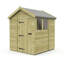 Total Sheds 7ft x 7ft Apex Garden Shed - Single Door - With Windows - Pressure Treated Timber - UK Manufactured