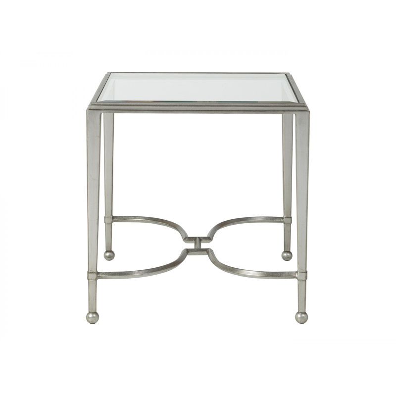Metal Designs Sangiovese Rectangular End Table, Silver Leaf