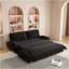 Grand canapé-lit escamotable de 73,2 po, canapé-lit convertible 3 en 1, causeuse en velours multifonctionnel, noir