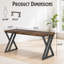 Bureau d'écriture moderne de 55 pouces avec pieds en métal en forme de Z, bureau d'ordinateur robuste pour bureau à domicile ou bureau, bureau en bois brun rustique, surface de travail spacieuse et cadre robuste-75915811