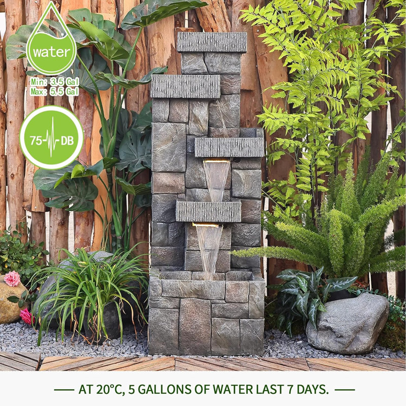 Chatara Handcrafted Outdoor Weather Resistant Floor Fountain