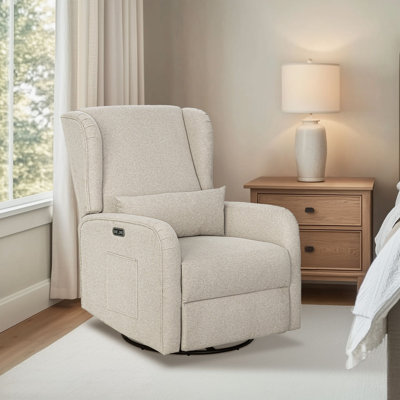 Candace 30"W 3-in-1 Power Recliner Wingback Swivel Glider with USB & Type-C Ports