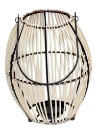 Lanterne naturelle Dearl, fer et bambou, diamètre 9 po