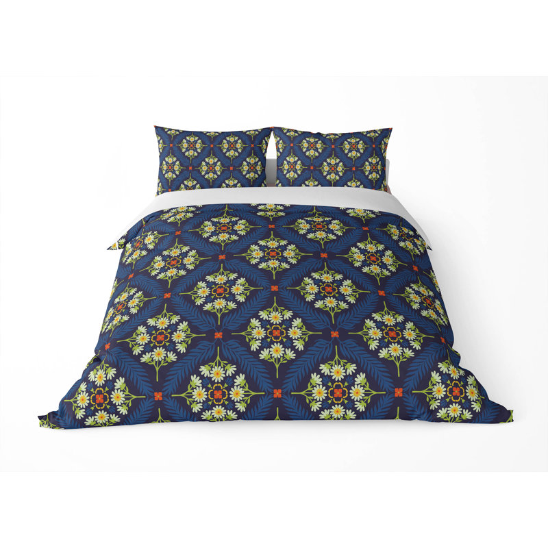 Eden 3- Piece Decorative Lightweight Comforter Set, Blue, King Comforter + 2 King Pillowcases