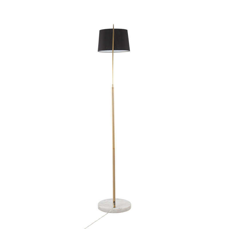 March Contemporary Floor Lamp, Antique Brass, Brown