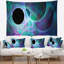 Abstrait ailes d'ange bleu sur tapisserie noire-28495863