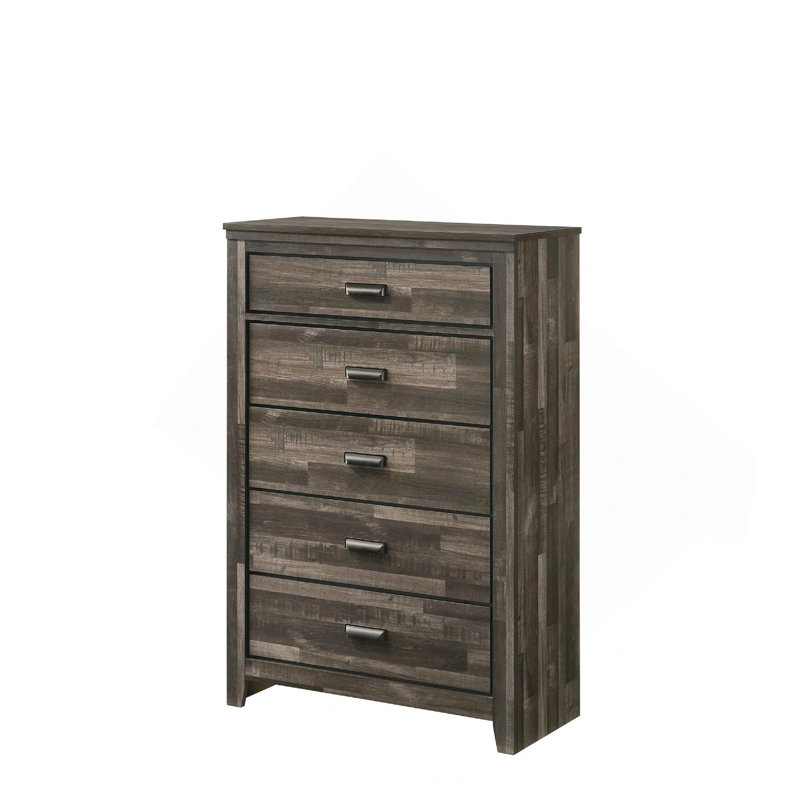Mobilier de chambre à coucher 1 tiroir rustique contemporain à cinq tiroirs de rangement