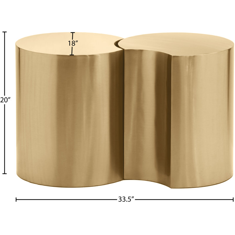Ensemble de table de bout Ismah, Or, H 20 po x l 33,5 po x P 18 po