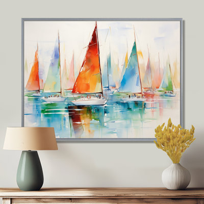 «Miminimlaism Watercolor Regatta I», art nautique sur toile