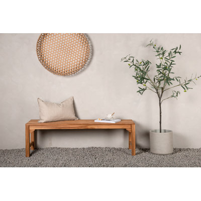 Lantigua Solid Wood Teak Outdoor Bench