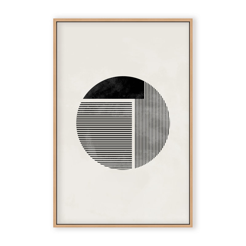 Abstract Minimalist Round by  - Picture Frame Painting on Paper, Framed Canvas, 24" H x 16" W x 2.375" D, White