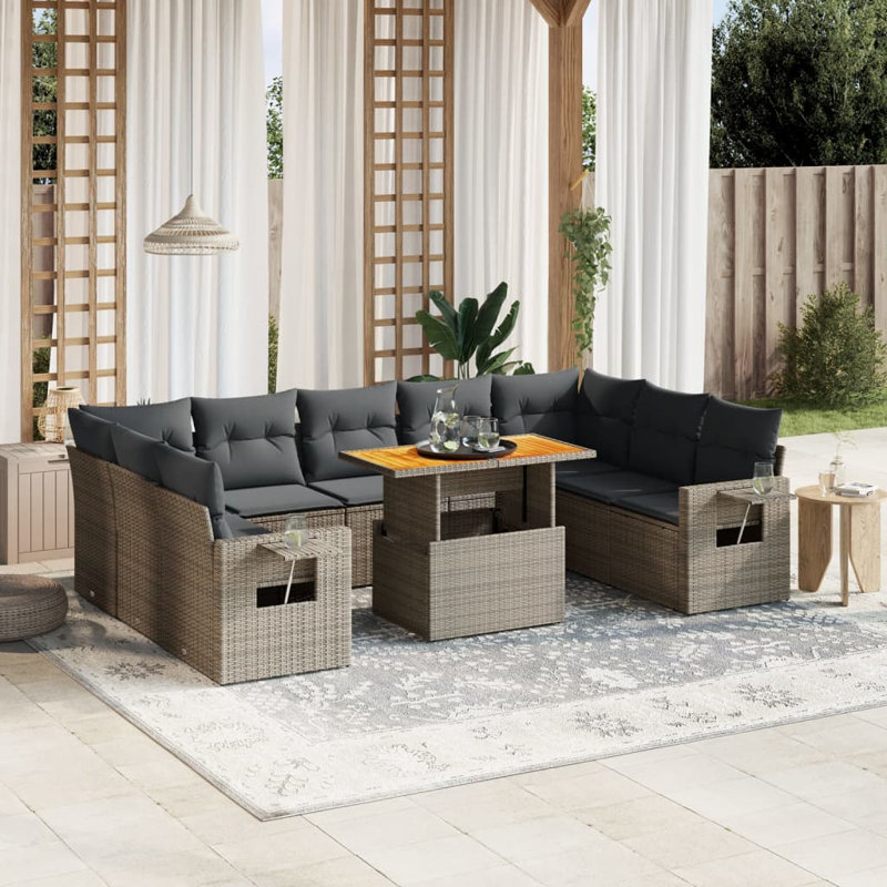 Ensemble de canapé de jardin Vidaxl PE