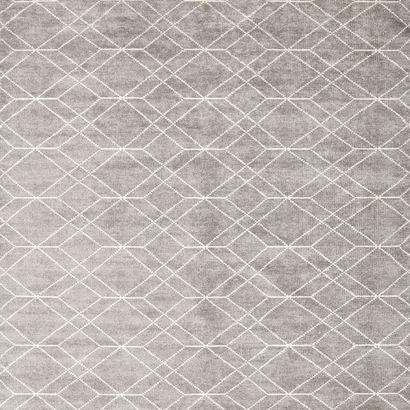 Tapis contemporain gris / blanc, Carré 7 pi