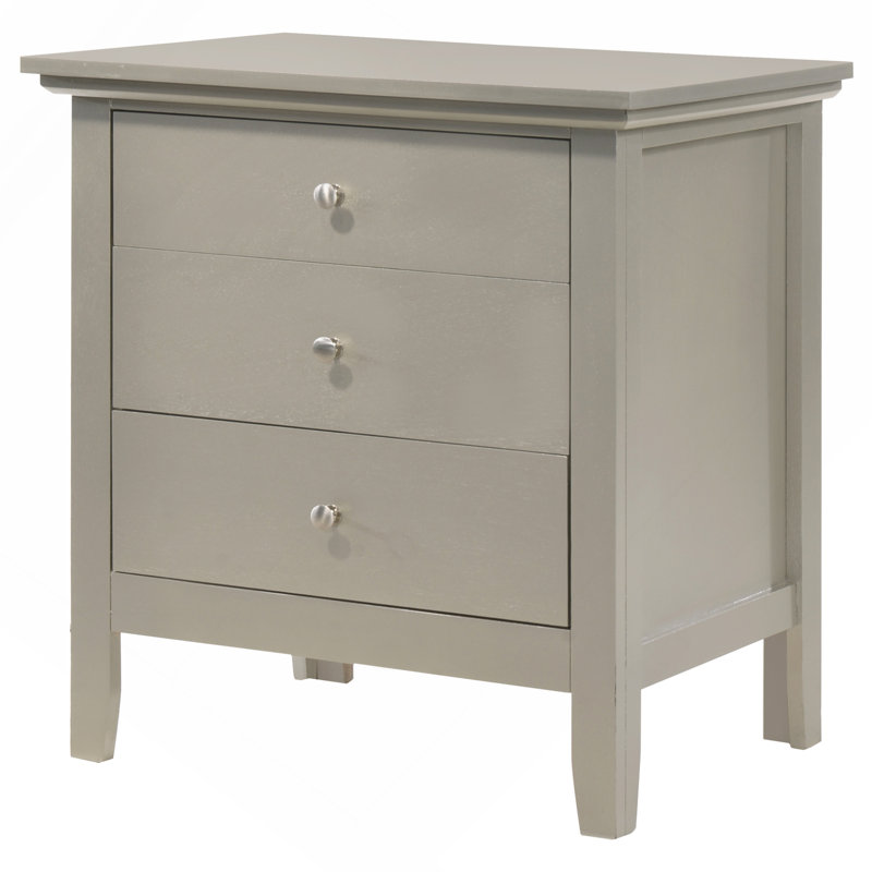 Chic Silver Champagne Nightstand, Champagne