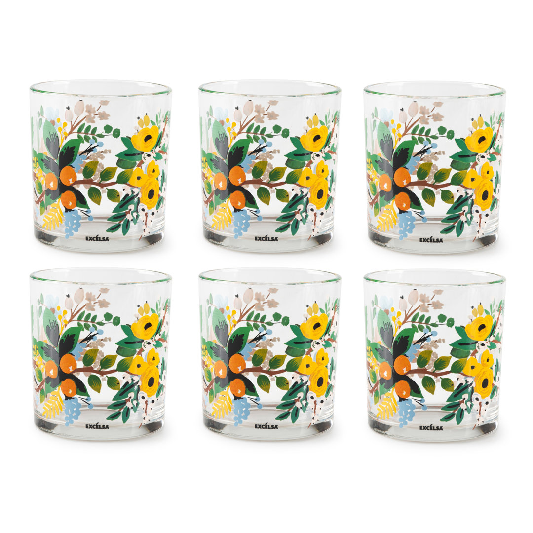 Excelsa Set Von 6 Wasserglas Fiori Frida Glas 25 cl Bunt