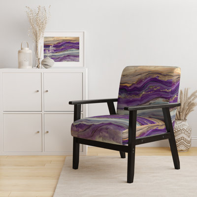 Coast Sea Waves Watercolour - Upholstered Modern Accent Arm Chair