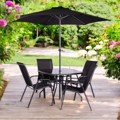 RIO 4 Seater dining set including parasol