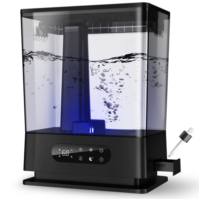 Humidificateur ultrasonique à vapeur froide 1,7 gallons avec humidistat, minuterie et lumière d'ambiance pour 753 pieds carrés Pi.