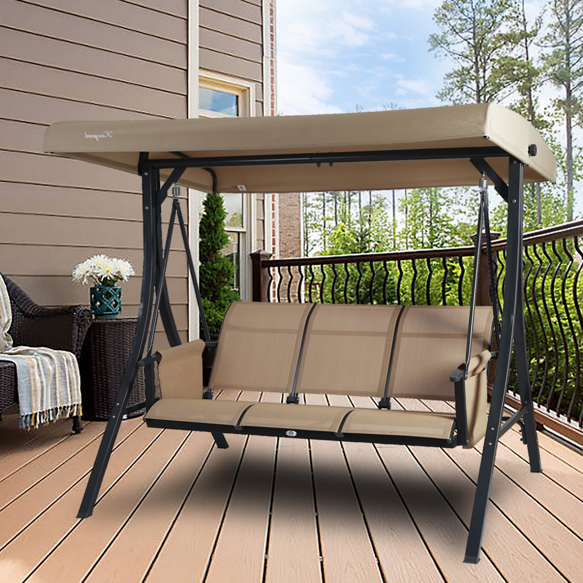Winston Porter Otteridge 3 Person Outdoor Patio Swing