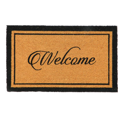 Tapis en fibre de coco avec support en PVC imprimé naturel 18 po X P 30 po L