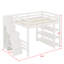 Lit mezzanine avec tablettes, petite armoire