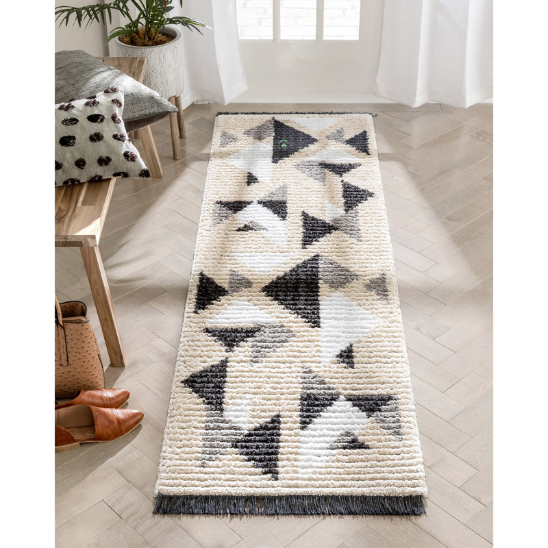 Maya Geometric Area Rug, Runner 67 x 220cm