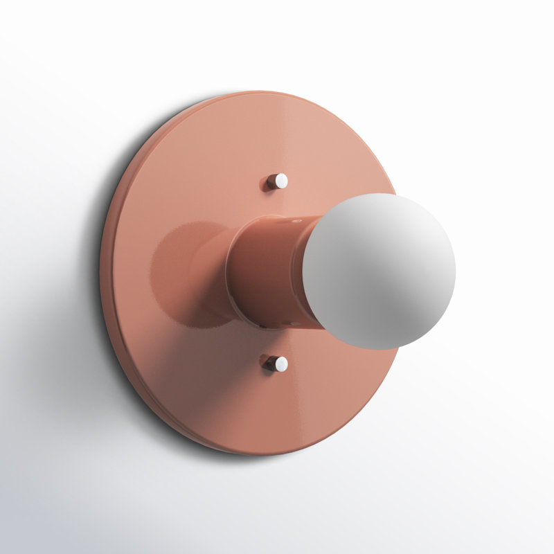 1 - Light Flush Mounted Sconce, Gloss Blush