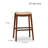30" Bar Height Saddle Stool, White Finish, Gray Leather Seat-1425880083