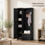 Arbre d'entrée multifonctionnel avec banc de rangement rabattable, range-chaussures minimaliste avec tablettes réglables et crochets de suspension, mobilier d'entrée peu encombrant-463912195