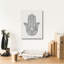 Toile épique Graffiti «Hamsa 2 argent» par Courtney Prahl, 12 po x 16 po