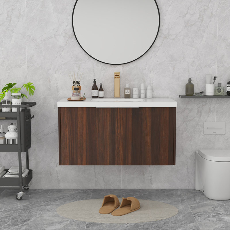 Bathroom Vanity with Resin Sink, 36"