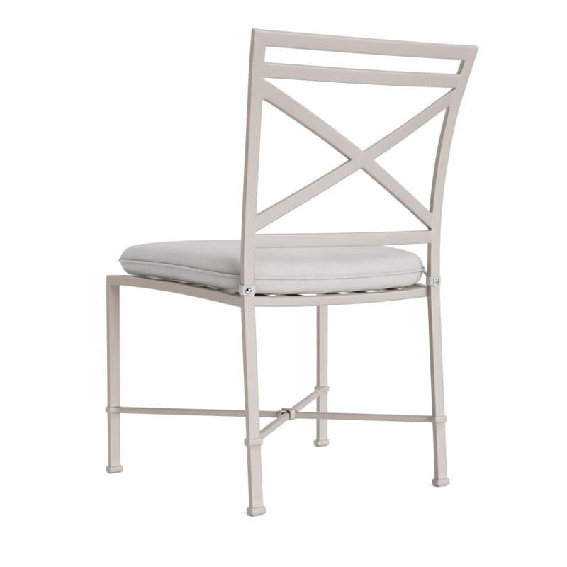 Venetian Outdoor Dining Side Chair, White, Fusion Dove, Dove Smooth