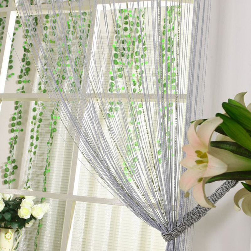 Dharshini Semi Sheer French Door Curtain Single Panel, Silver